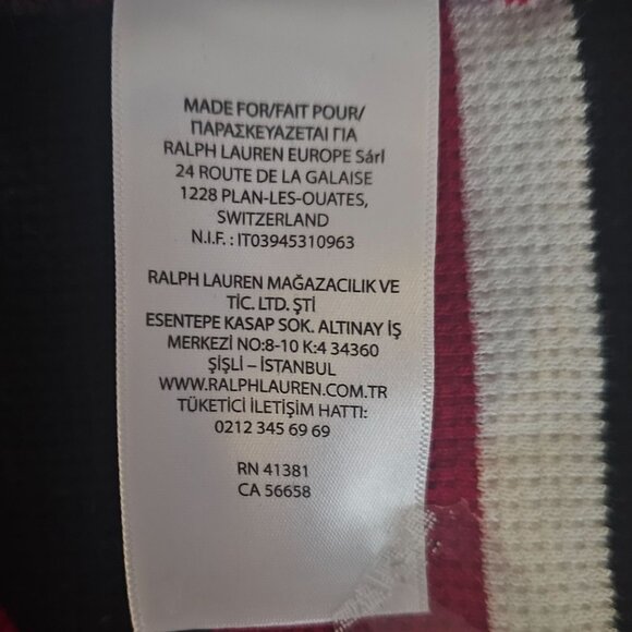 POLO Ralph Lauren Red/Multi Striped Waffle Knit Sweater Unisex Youth L (14-16) - Picture 14 of 16